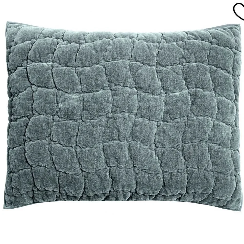 Pottery Barn Cozy Cloud Quilt Steel Blue Standard ShamSham